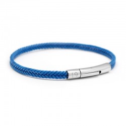 Bracelet cordon - Le Tressé bleu roi - Acier
