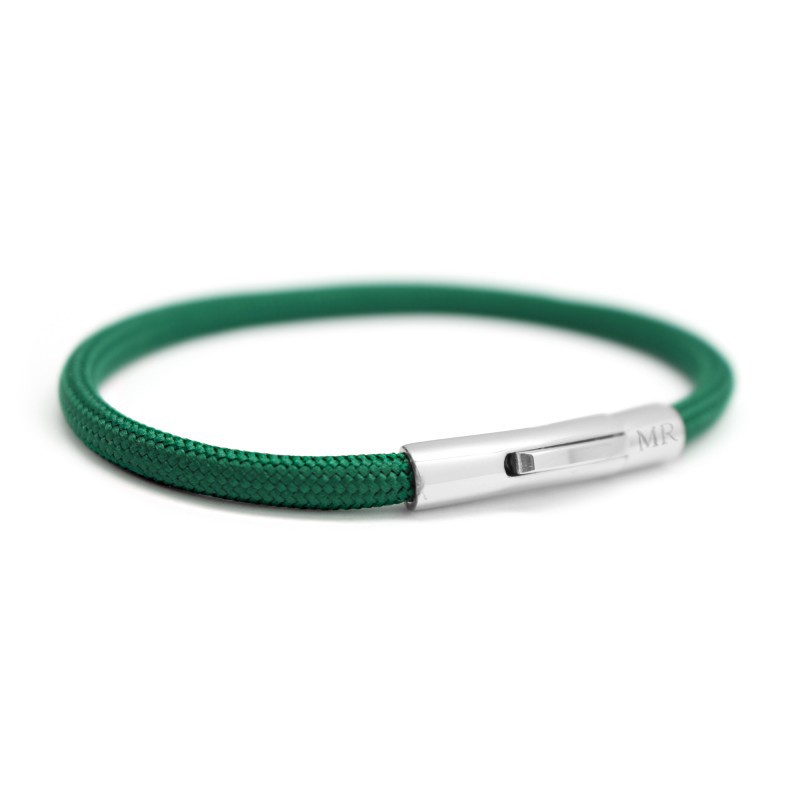Bracelet cordon personnalisé vert forêt