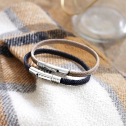 Bracelet cordon tressé bleu roi - Cadeau unique pour homme.