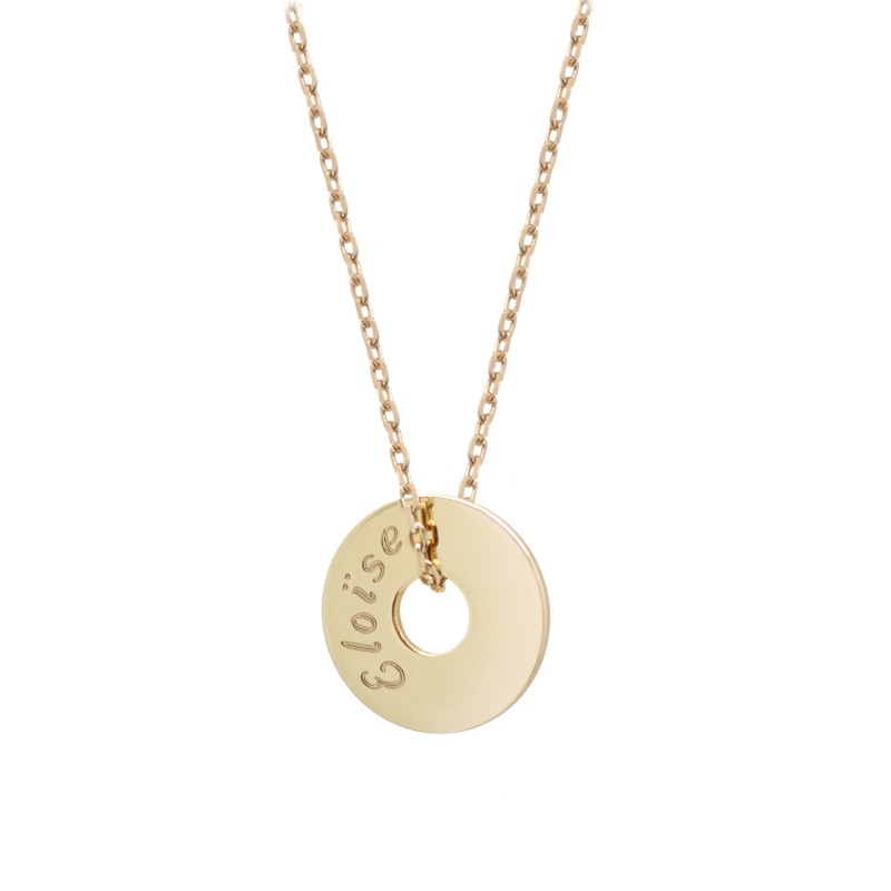 Pendentif mini jeton - Plaqué Or