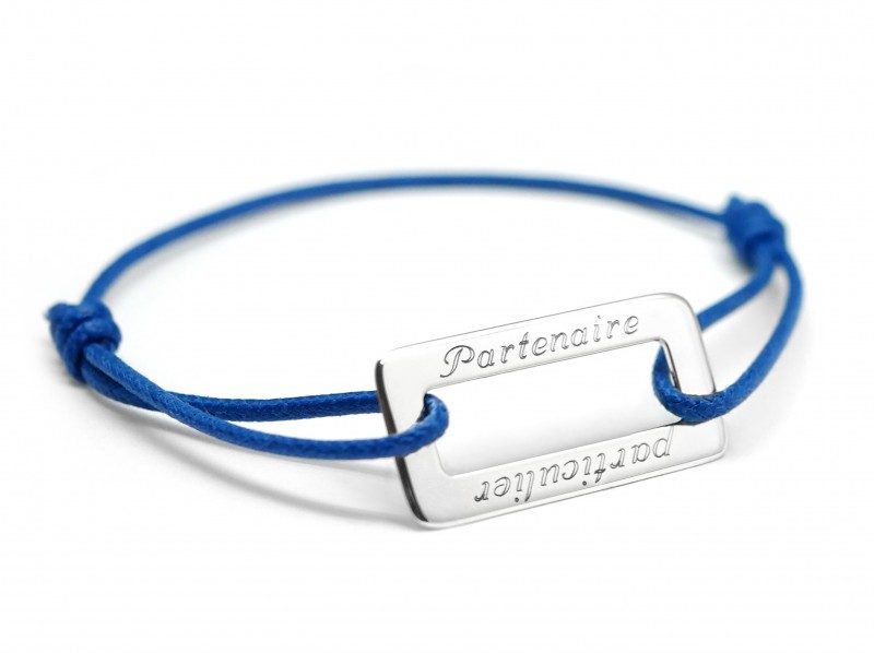 bracelet cordon bleu personnalisable pour homme