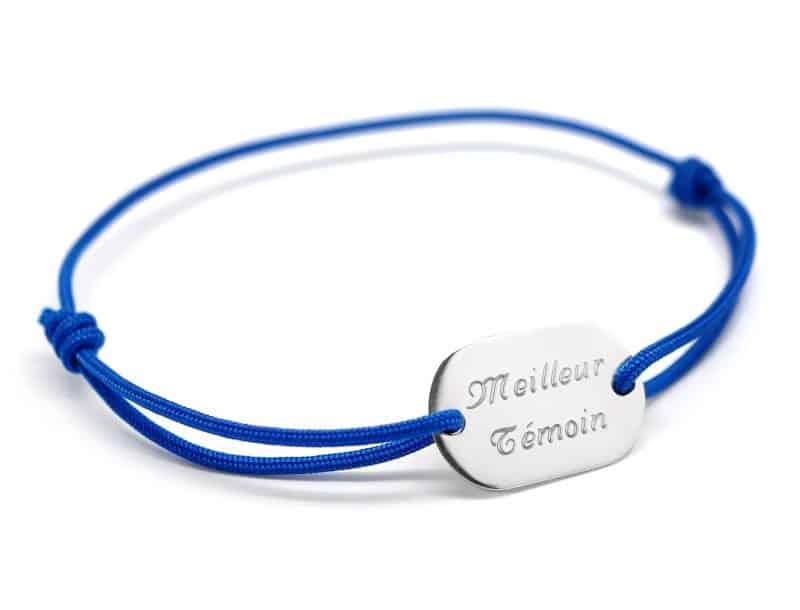 bracelet cordon bleu personnalisé pour homme
