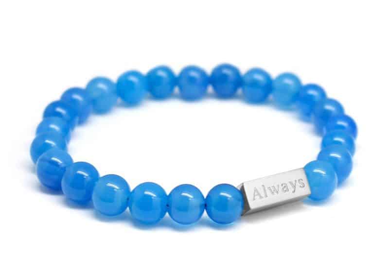 bracelet perle bleu personnalisable pour homme