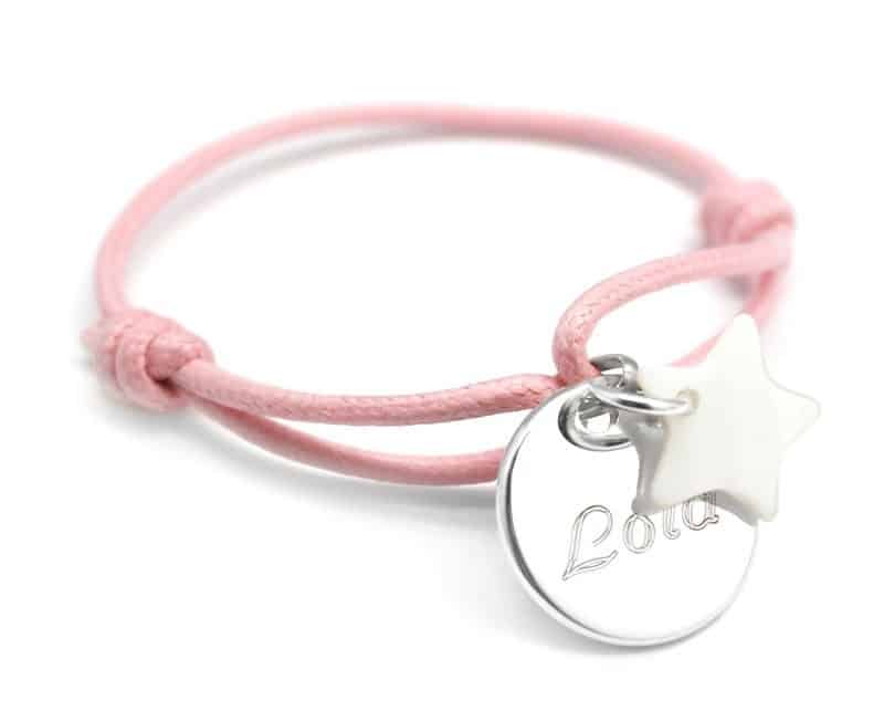bracelet sur cordon personnalisable pour petite fille