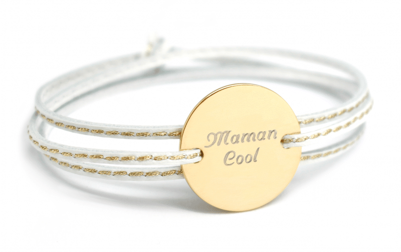 bracelet-cuir-femme-medaille-personnalisable-blanc
