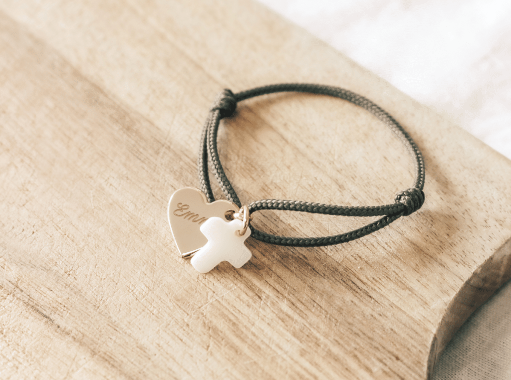 Bracelet De Baptême Equilibrium Plaqué Argent - Cadeau Élégant Pour Filleul Ou Filleule