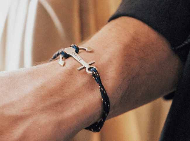 bracelet personnalisé homme ancre